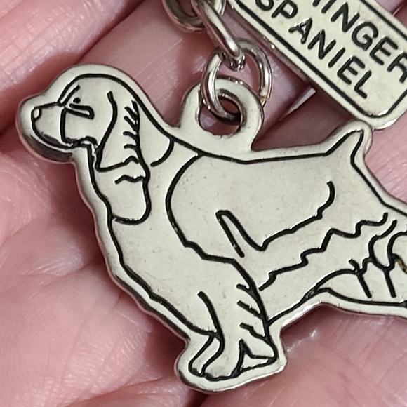 90's springer spaniel dog key chain puppy cocker spaniel monogram it! Double sid - Picture 4 of 5